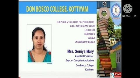 LECTURE 1.3--COMPUTER APPLICATION FOR PUBLICATION--MODULE 1 : LATEX--BCOMCA SEMESTER 3