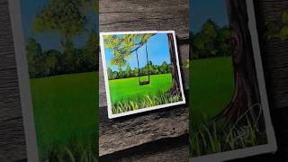 Satisfying Summer Greenery Painting 🌳 | Step-by-Step Tutorial #shorts #art #sjartstudio