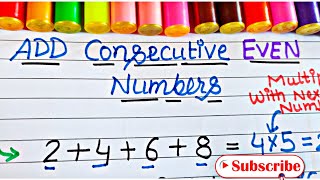 Adding Consecutive Even Numbers 🔢Cool Math TRICKS and TIPS // #shorts