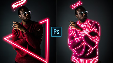 How to Create Glowing Lines on Portrait Image - PhotoshopCC2019 Easy Tutorial