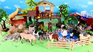 Fun Farm Pond Diorama and Barnyard Animal Figurines