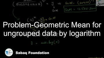 Problem-Geometric Mean for ungrouped data by logarithm, Math Lecture | Sabaq.pk
