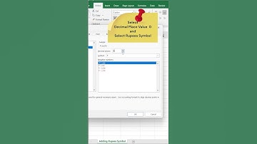How to add 🤔Rupees Symbo in Excel⁉️| Excel Question | #youtubeshorts #excel #shortsfeed