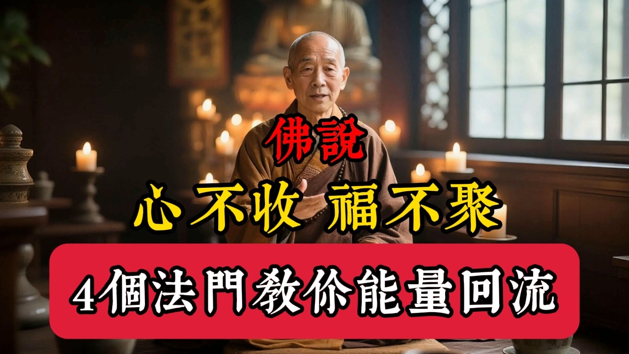 心力一散，福報全漏！學會這 4 招「能量迴流術」，30 天命運逆轉！#佛學智慧 #因果法則# 轉運方法 #改命# 心力迴流 #能量守恆# 福報 #業力# 焦慮化解 #內心平靜# 佛法開示