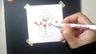 رسم رجل ثلج سهل, draw a snowman