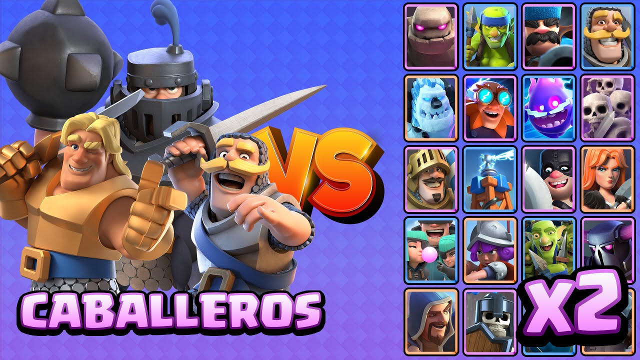 CABALLEROS vs TODAS LAS CARTAS TERRESTRES x2 | Clash Royale