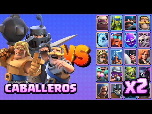 CABALLEROS vs TODAS LAS CARTAS TERRESTRES x2 | Clash Royale class=