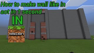 Tutorial how to make wall aot in minecraft credit: Stapleface