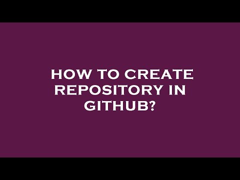 How to create repository in github?