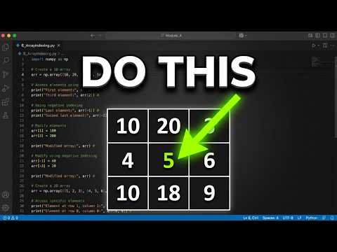 NumPy Array Indexing Explained | Access Elements, Rows & Columns | Lec 43