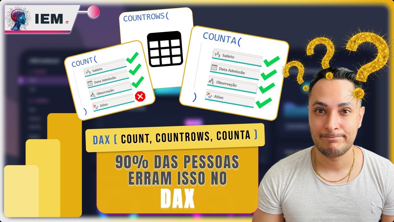 DIFERENÇA ENTRE COUNTROWS, COUNT E COUNTA – EVITE ERROS NO POWER BI! 