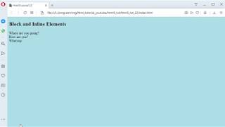 Html5 tutorial 22-Block and Inline elements
