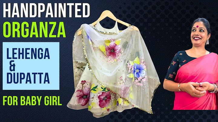 How to paint on organza lehenga & dupatta | Easy fabric art tutorial | Organza dupatta painting