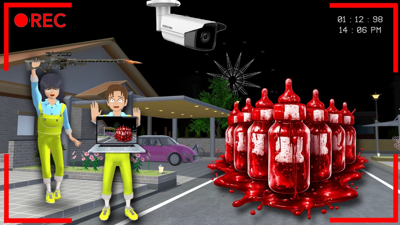 Yuta Mio panik CCTV merekam BOTOL BAYI BERLUMURAN DARAH di Kota sakura 😱|sakura school simulator