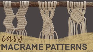 3 Easy MACRAME PATTERNS | How to | Beginner friendly Tutorial