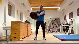 Weight Plate Swings with Core Twist - Hammer Throw Special Exercises - Weight Plate Exercise