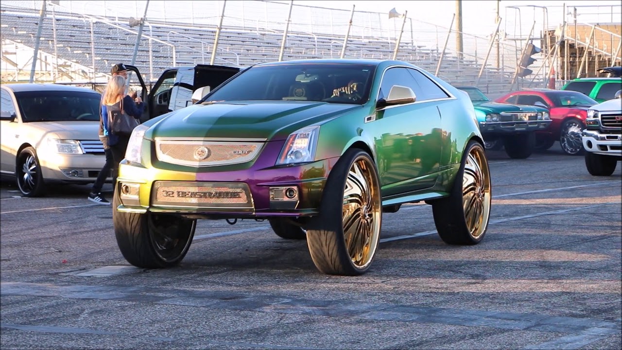 Whipaddict Cadillac Cts V Coupe On All Gold Dub 32s Kameleon Paint Custom Interior