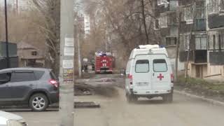 Ambulance Arrives on Call with Flashing Lights