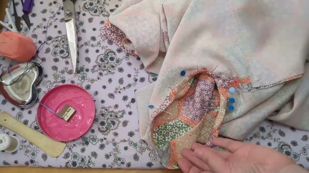 江戸小紋着物リメイク！ロングワンピース（後編）