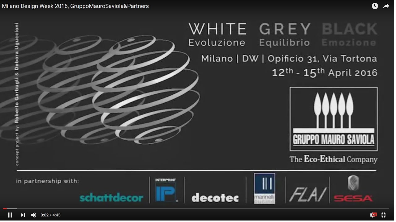 Milano Design Week 2016, GruppoMauroSaviola&Partners