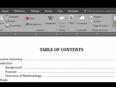 Image Still for Video: Word Table of Contents: How to Manually Align Page Numbers