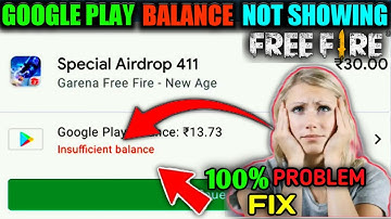 GOOGLE PLAY BALANCE NOT SHOW IN FREE FIRE SPECIAL AIRDROP | 100% PROBLEM FIX | GARENA FREE FIRE