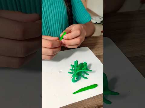 Лепим из пластилина кузнечика #shorts #shortsvideo #лепимизпластилина #лепимсдетьми #art #поделки
