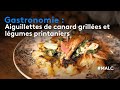 Gastronomie  aiguillettes de canard et lgumes printaniers