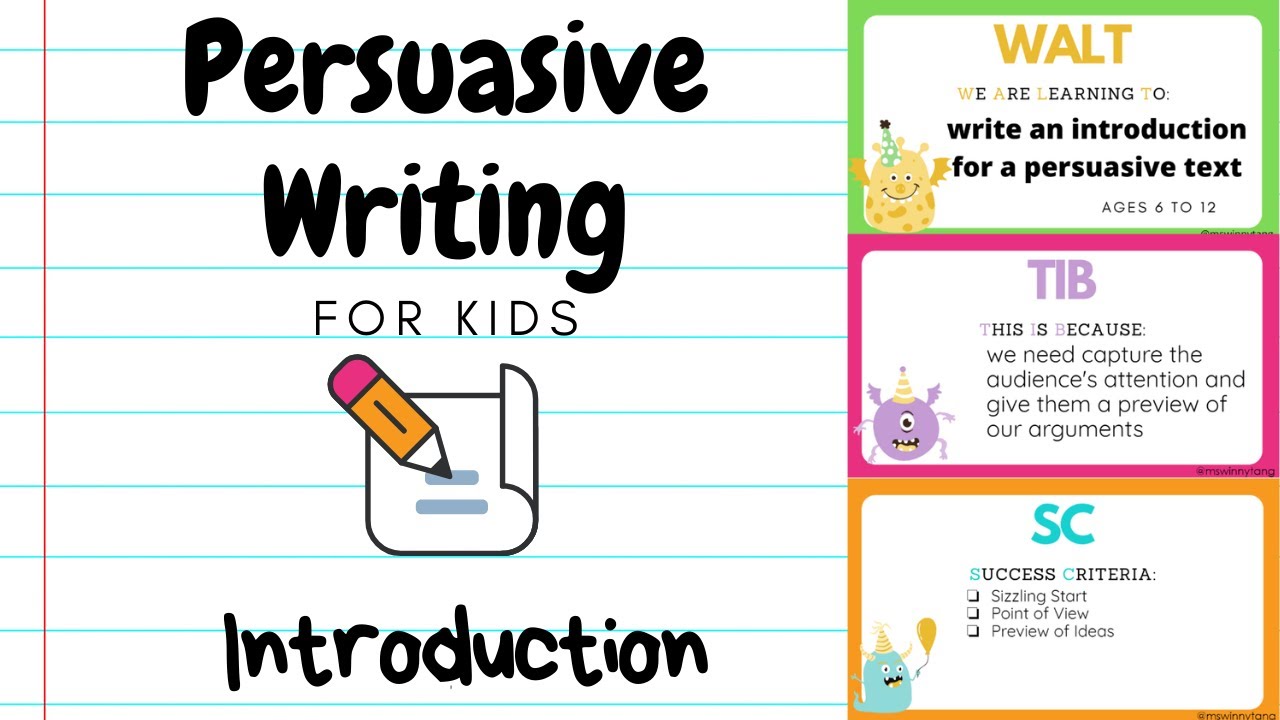 Persuasive Writing for Kids 10  Introduction