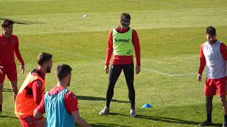 Entrenamiento de Osasuna en Tajonar, antes de jugar en Soria