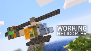 How to make a working helicopter in minecraft java\/bedrock