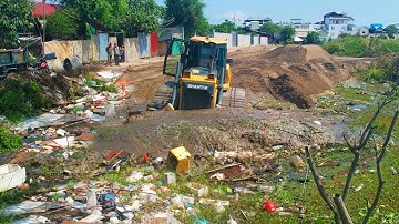 Amazing New Project !! Fill Land Huge Size, Delete Garbage Dump By Skill Dozer Shantui Clear Trash
