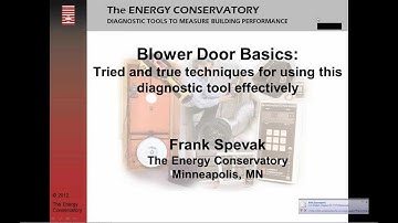 Basic Blower Door Webinar