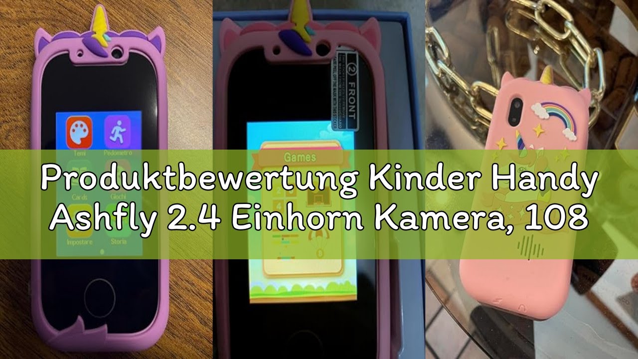 Produktbewertung Kinder Handy Ashfly 2.4 Einhorn Kamera, 1080P HD Dual Kamera Spielzeug aufnehmbar V