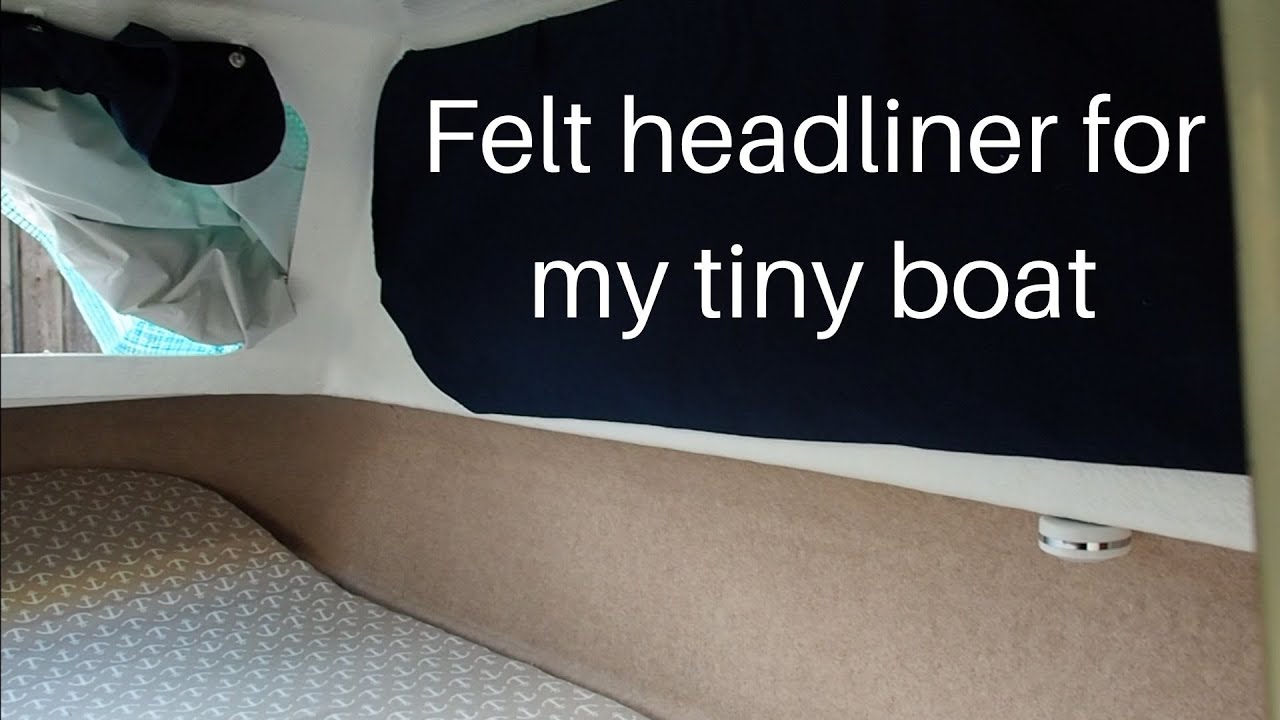 Installing carpet style headliner on my tiny boat Relaxing ASMR and