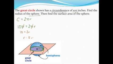 Working backwards from the circumference of a great circle to find radius/surface area of a sphere