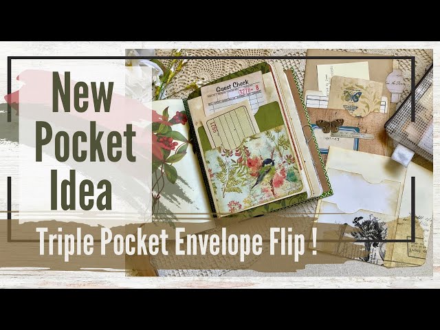 Junk Journal Page Idea - Triple Pocket, a Tuck and an Envelope Flip! class=