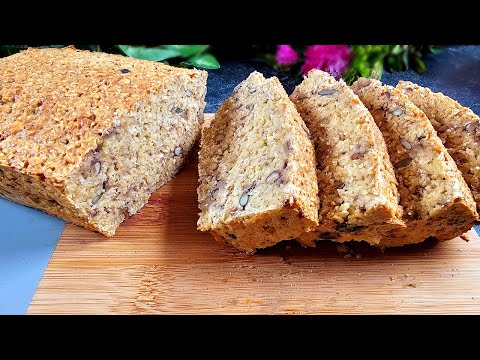Fast and healthy oatmeal bread for breakfast! No flour, No butter! Gluten free bread!