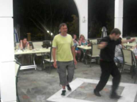Tony Howarth Greek Dancing at Denny's Inn Hotel, Kalamaki, Zante ~June 2010