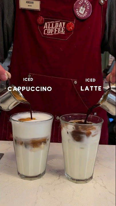 ICED CAPPUCCINO VS ICED LATTE #coffeebrewing #coffeeholics #coffeemaking #coffeepreparation