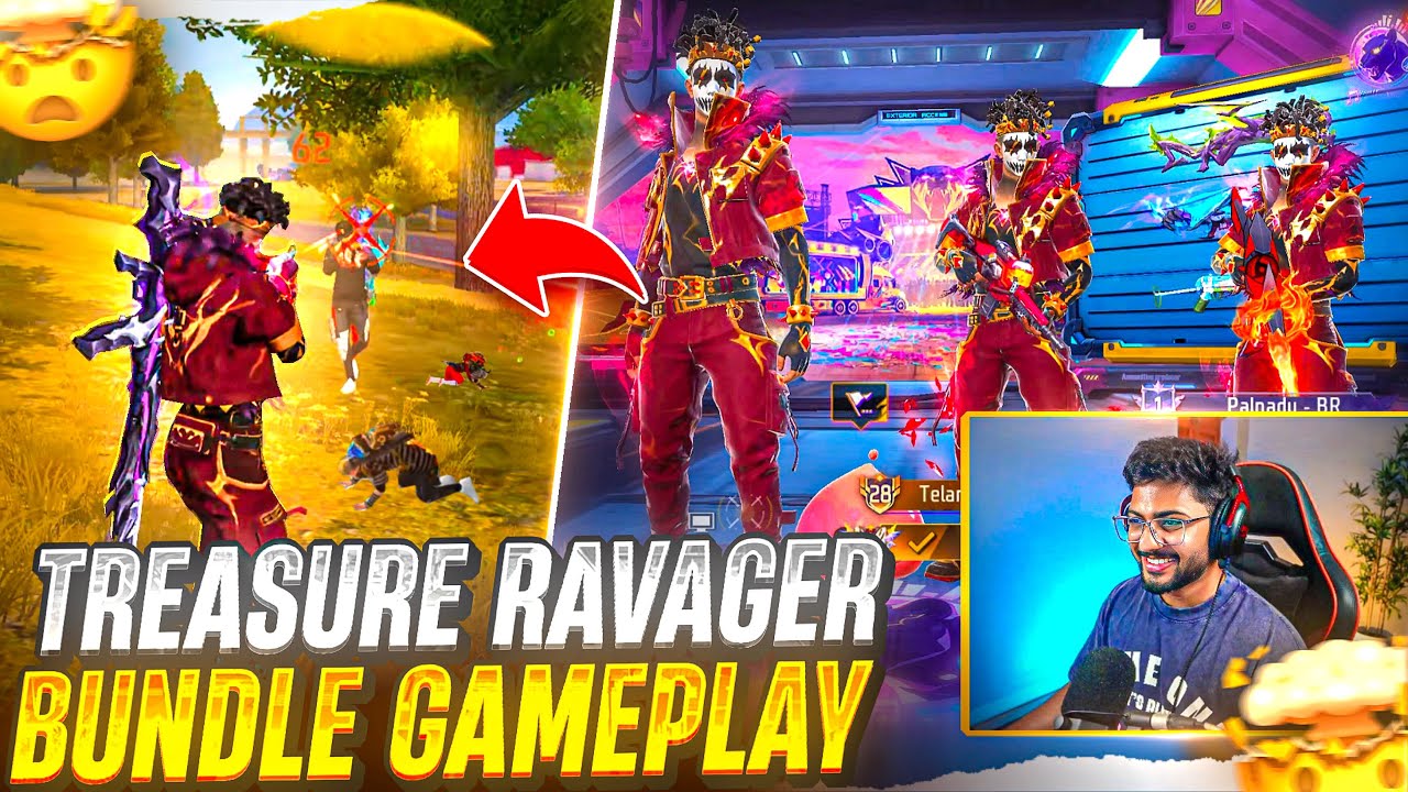 Treasure Ravager Bundle Squad తో Grandmaster Lobby Gameplay 🔥🤍 - FreeFire Telugu - MBG ARMY