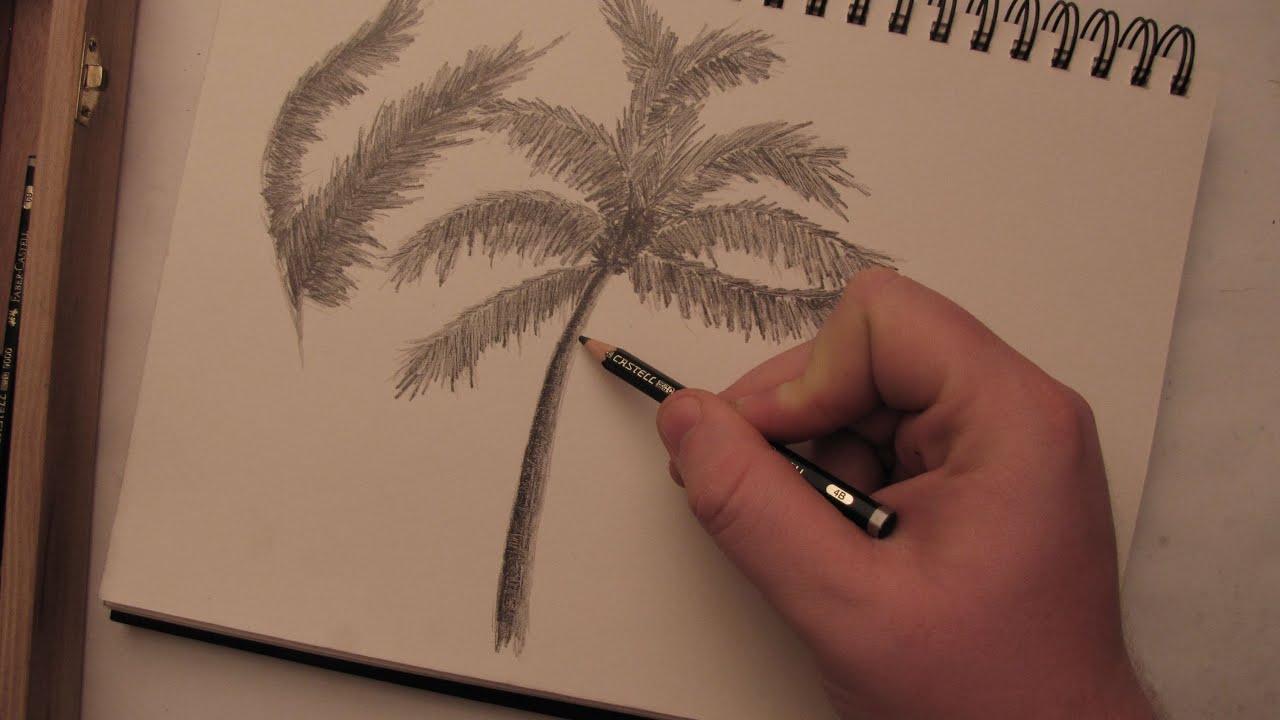 Palm tree design of block dwg file