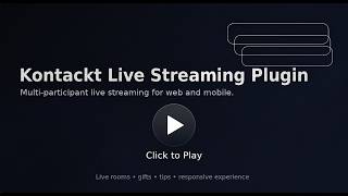 Live Streaming Plugin – Advanced Multi-Participant Low-Latency Streaming Solution