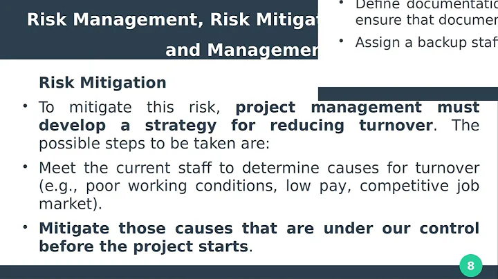 Risk Management, Risk Mitigation, Monitoring and Management (RMMM)