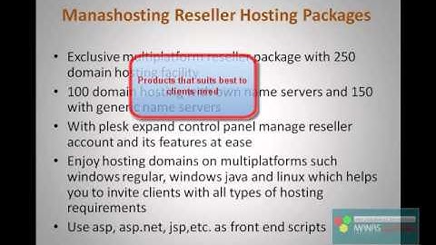 Manashosting Reseller Hosting Services