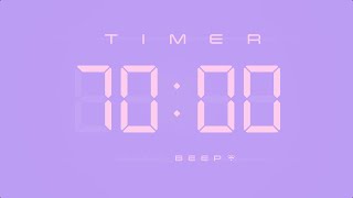 70 Min Digital Countdown Timer with Simple Beeps 💕💜