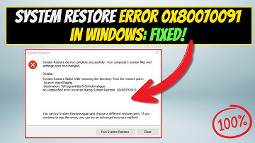Fix System Restore Error 0x80070091 in Windows