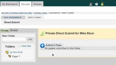 Blackboard: SafeAssign Direct Submit