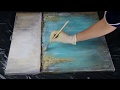 Abstract painting Demo / Gold Leaf / Acrylics / Acrylbild abstrakt mit Blattgold by Victoria