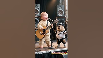 Baby and Capybara Sing "I Love You Mommy" ❤️🎶#music #baby #singing #cute #shorts #ai